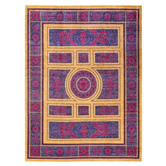 One-of-a-kind Hand Knotted Geometric Eclectic Yellow Area Rug