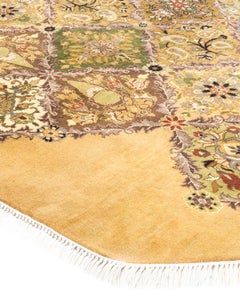 One-of-a-kind Hand Knotted Geometric Mogul Yellow Area Rug