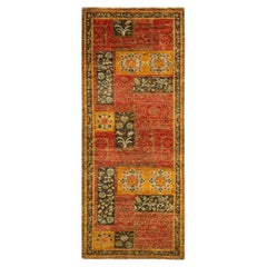 One-Of-A-Kind Hand Knotted Geometric Suzani Yellow Area Rug