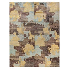 One-of-a-kind Hand Knotted Ikat Eclectic Brown Area Rug