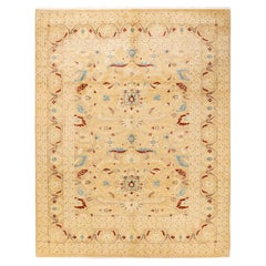 One-of-a-Kind Hand Knotted Oriental Eclectic Beige Area Rug