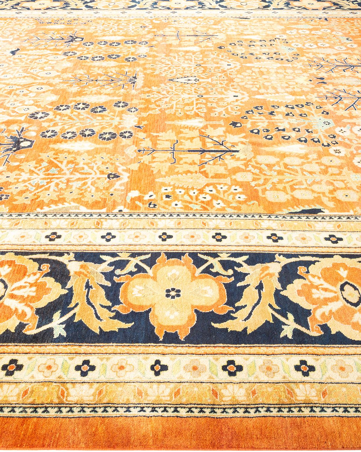 One-Of-A-Kind Hand Knotted Oriental Eclectic Brown Area Rug In New Condition For Sale In Norwalk, CT
