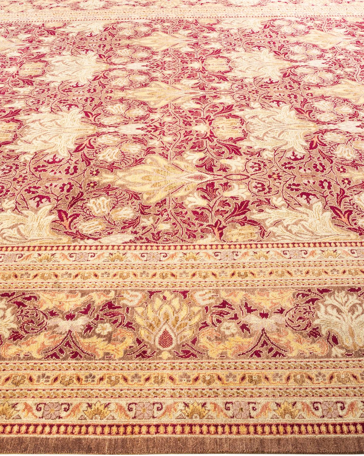 One-of-a-Kind Hand Knotted Oriental Eclectic Brown Area Rug In New Condition For Sale In Norwalk, CT