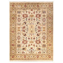 One-Of-A-Kind Hand Knotted Oriental Eclectic Ivory Area Rug