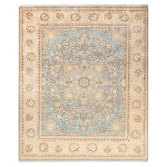 One-Of-A-Kind Hand Knotted Oriental Eclectic Light Blue Area Rug