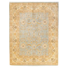 One-of-a-Kind Hand Knotted Oriental Eclectic Light Blue Area Rug 8' 1" x 10' 4"