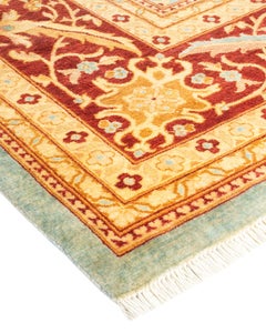 One-of-a-kind Hand Knotted Oriental Eclectic Light Blue Area Rug