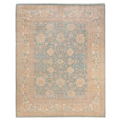 One-of-a-kind Hand Knotted Oriental Eclectic Light Blue Area Rug