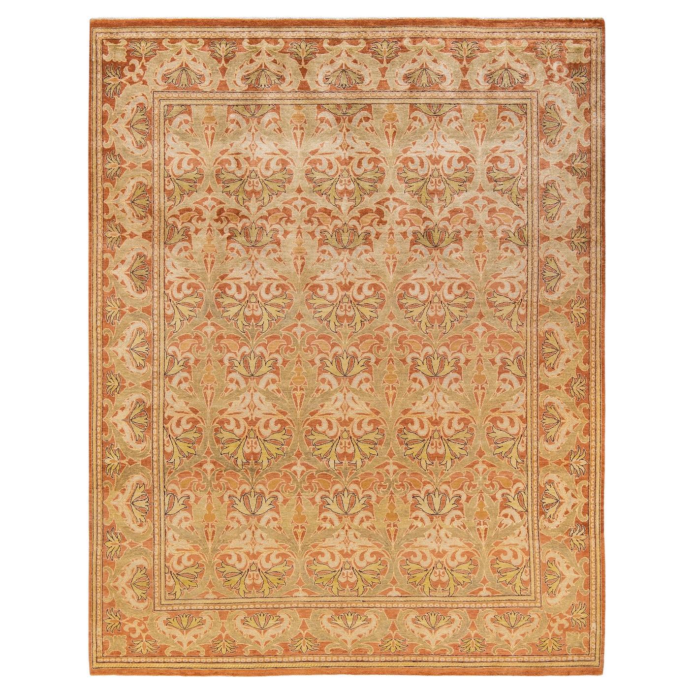 One-of-a-kind Hand Knotted Oriental Eclectic Orange Area Rug
