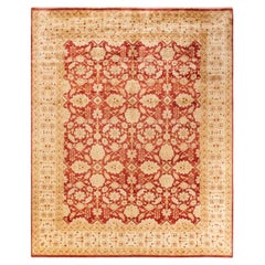One-Of-A-Kind Hand Knotted Oriental Eclectic Orange Area Rug