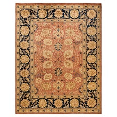 One-of-a-Kind Hand Knotted Oriental Eclectic Orange Area Rug