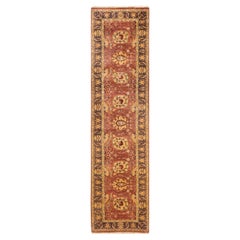 One-of-a-Kind Hand Knotted Oriental Eclectic Pink Area Rug 