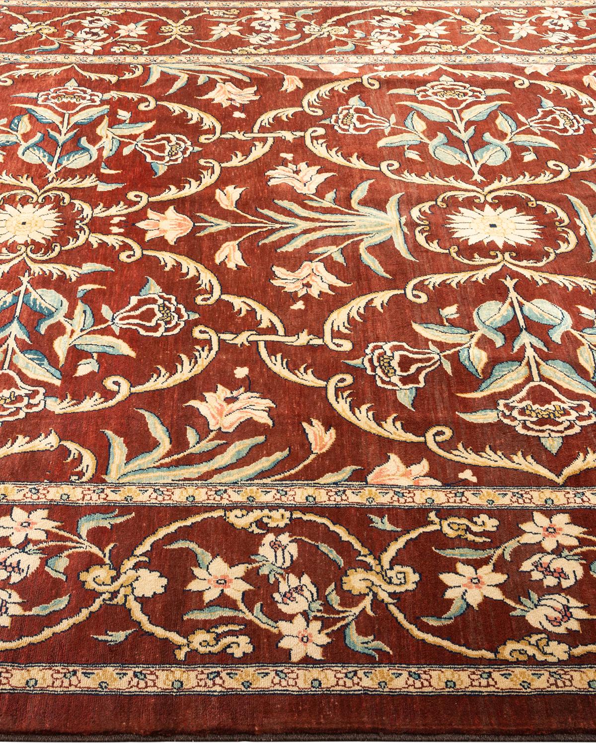 One-Of-A-Kind Hand Knotted Oriental Eclectic Red Area Rug 5' 9