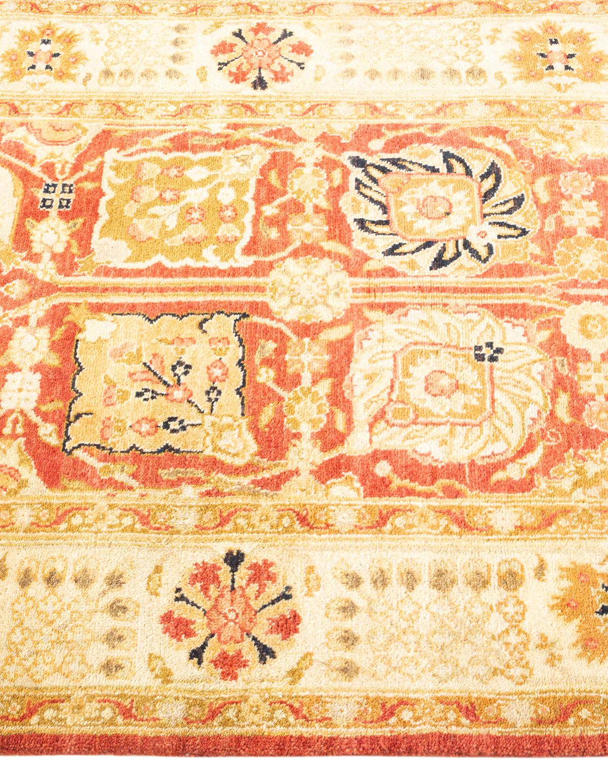 Alfombra moderna oriental anudada a mano, única en su género, de color naranja en Nuevo estado para la venta en Norwalk, CT
