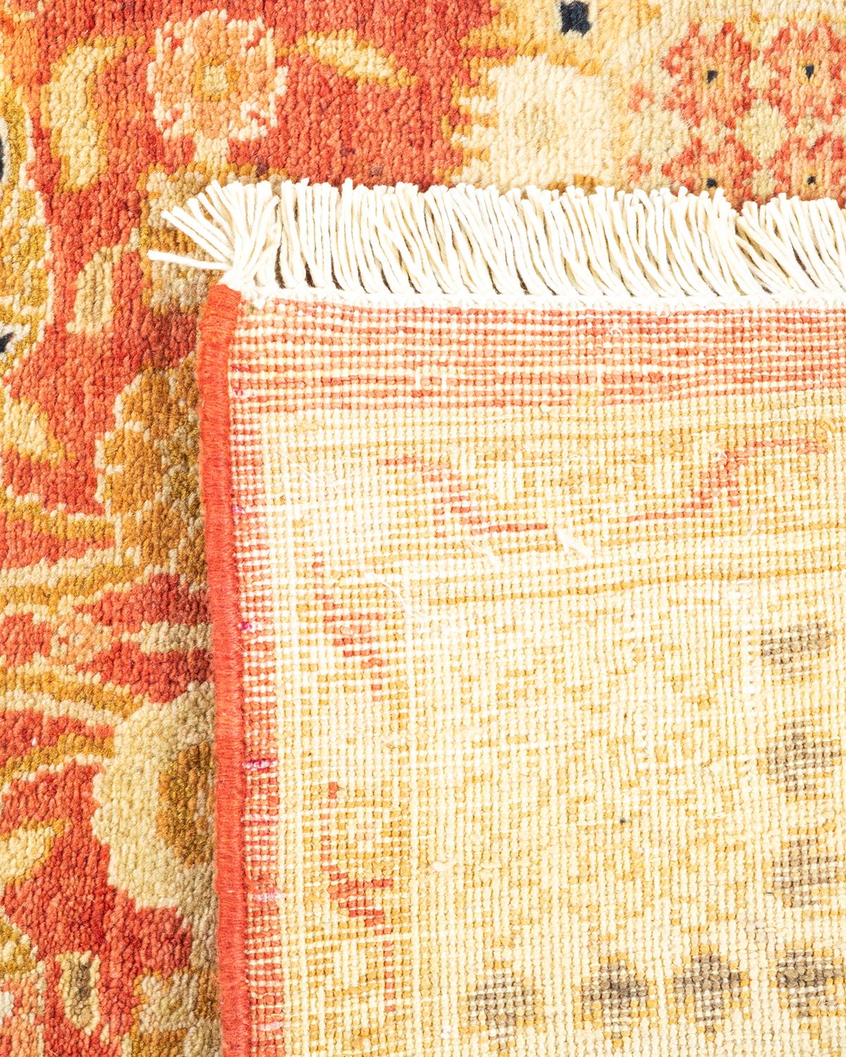 Alfombra moderna oriental anudada a mano, única en su género, de color naranja Siglo XXI y contemporáneo en venta