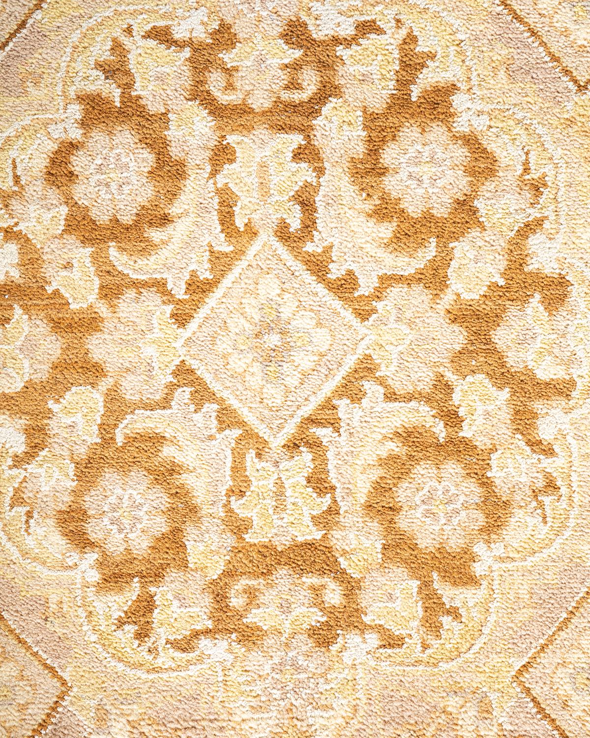 Pakistano Tappeto orientale Mogul Beige, unico nel suo genere, annodato a mano in vendita
