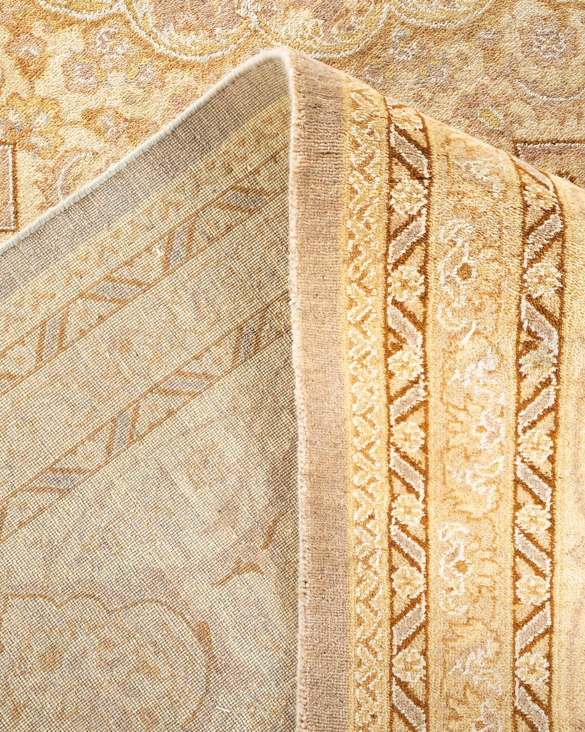 Lana Tappeto orientale Mogul Beige, unico nel suo genere, annodato a mano in vendita