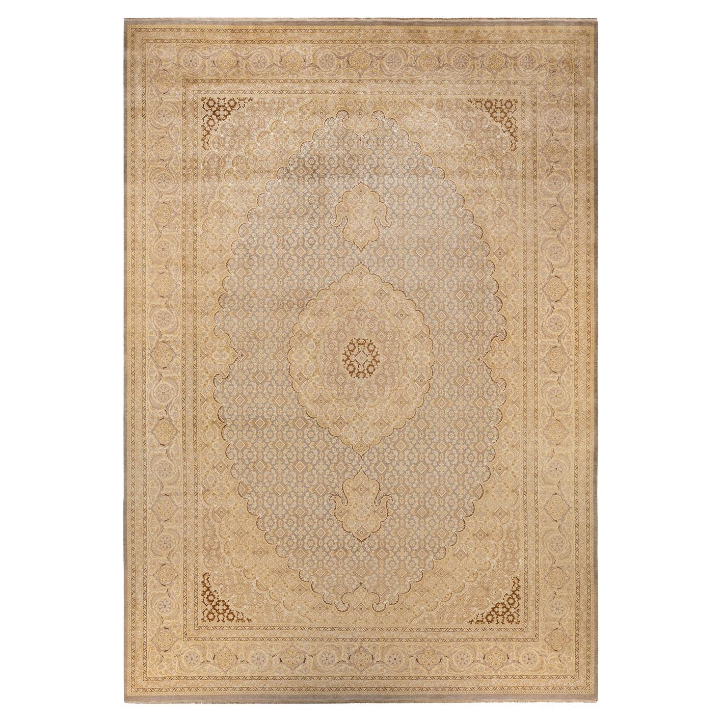 One-of-a-kind Hand Knotted Oriental Mogul Beige Area Rug