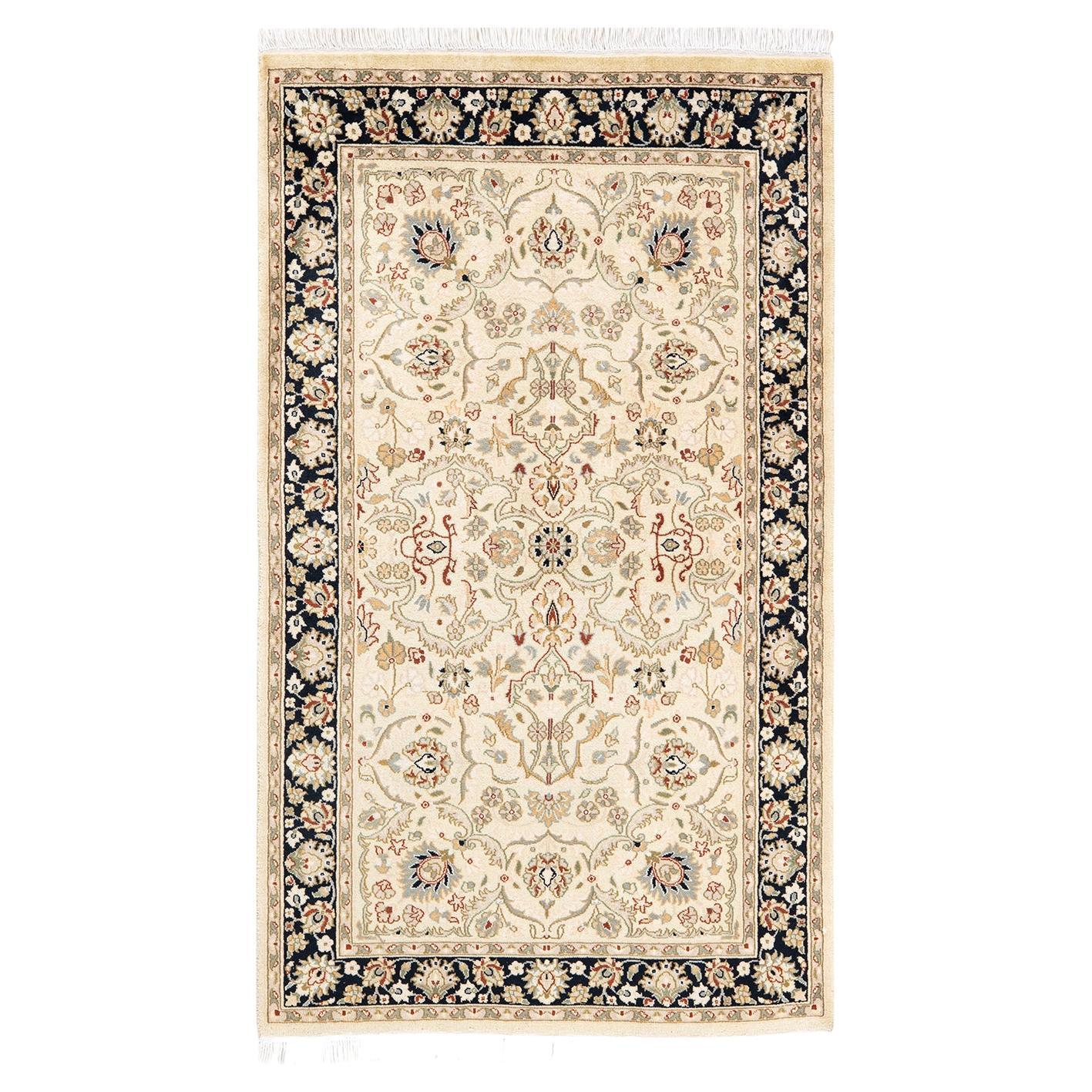 One-Of-A-Kind Hand Knotted Oriental Mogul Beige Area Rug For Sale