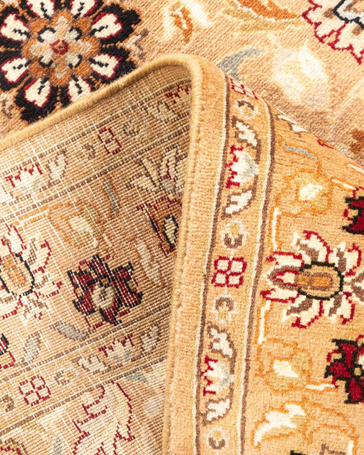 Wool One-of-a-kind Hand Knotted Oriental Mogul Beige Area Rug For Sale