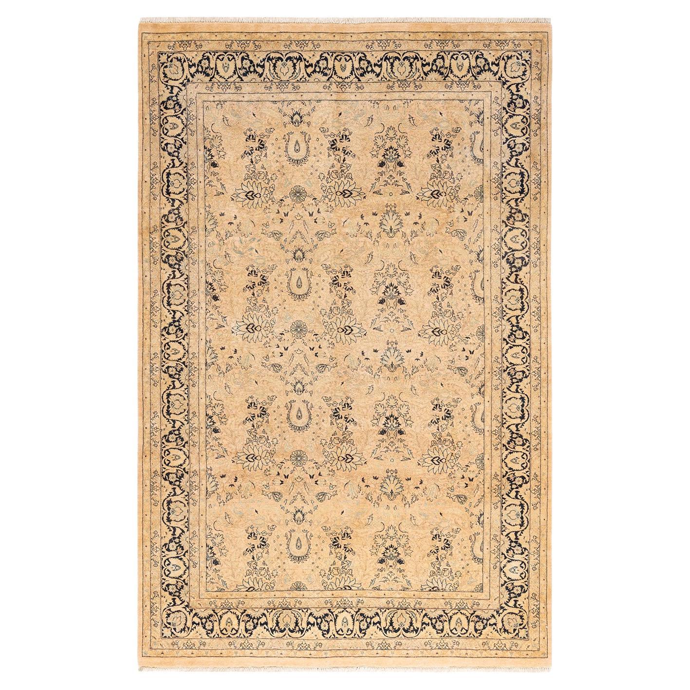 One-Of-A-Kind Hand Knotted Oriental Mogul Beige Area Rug