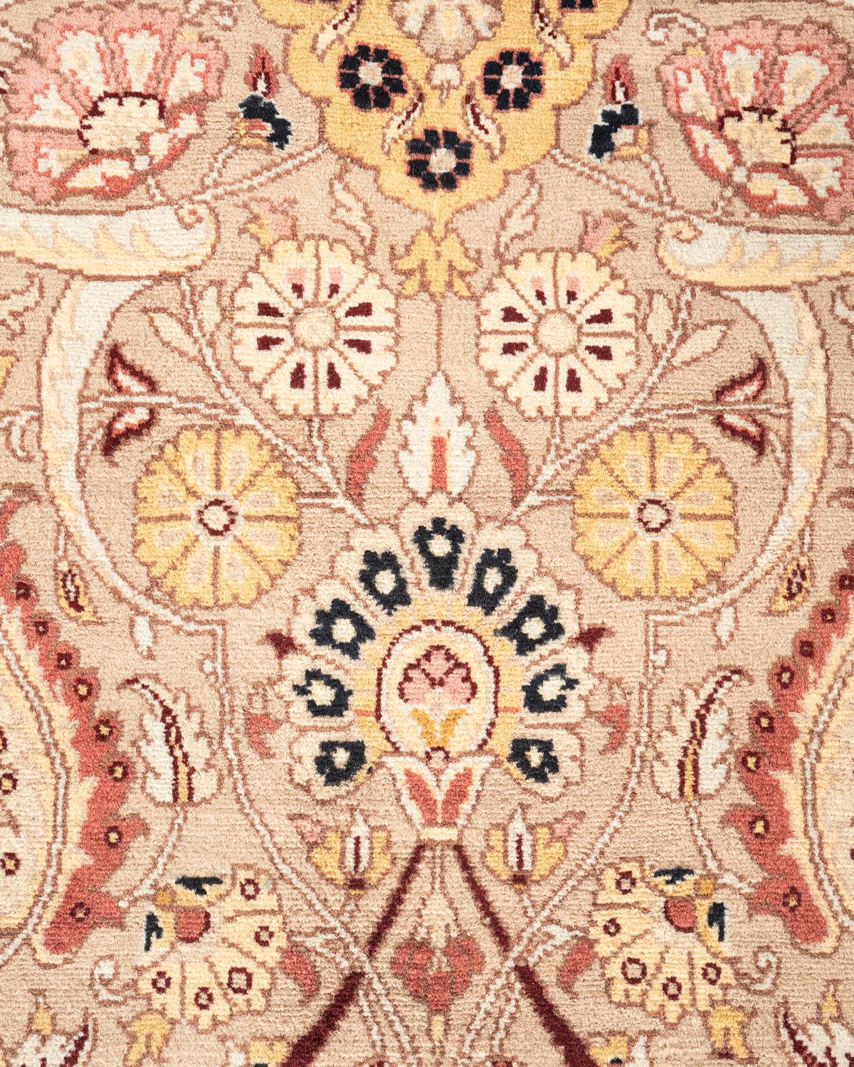 Alfombra oriental única Mogul beige anudada a mano Pakistaní en venta