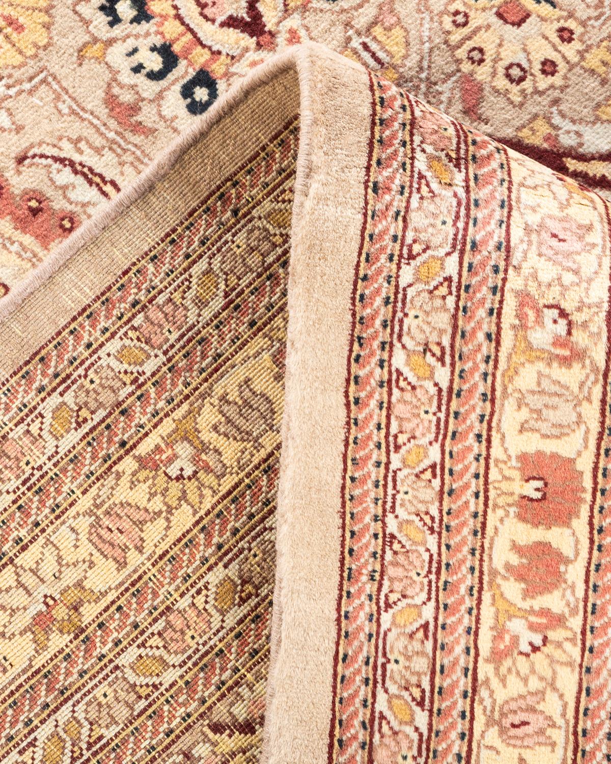 Alfombra oriental única Mogul beige anudada a mano Lana en venta