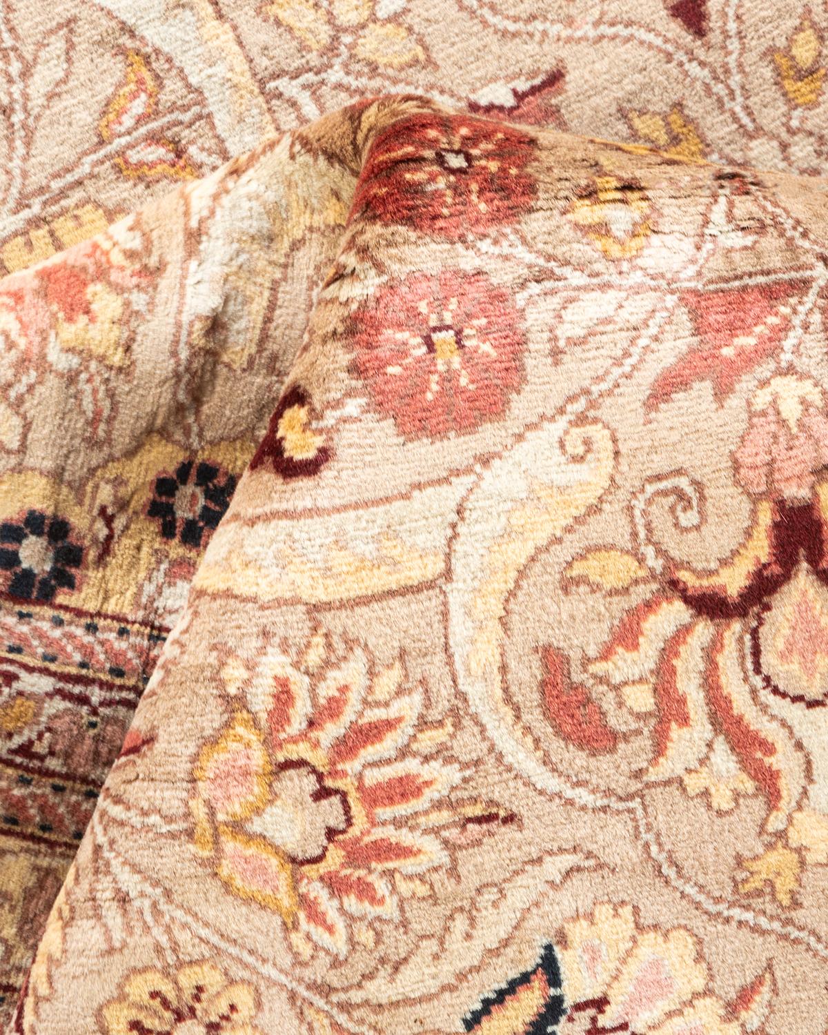 Alfombra oriental única Mogul beige anudada a mano en venta 1
