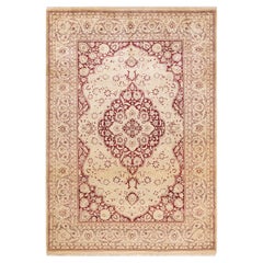 One-Of-A-Kind Hand Knotted Oriental Mogul Beige Area Rug