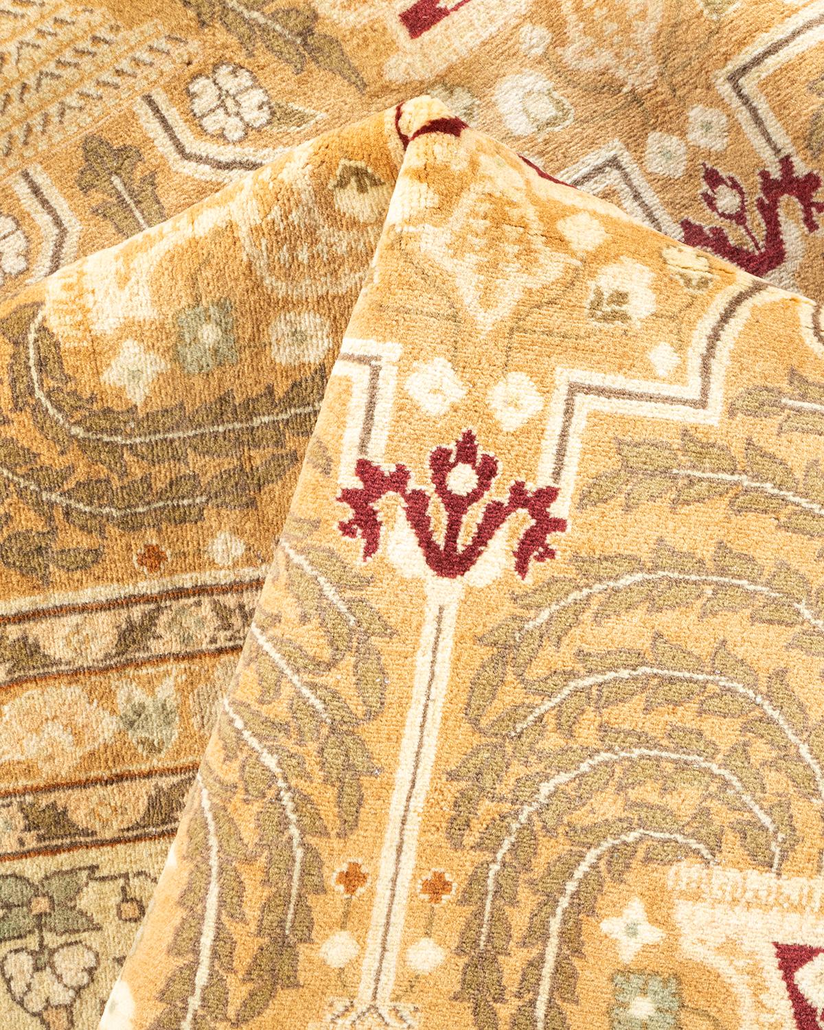 One-Of-A-Kind Hand Knotted Oriental Mogul Beige Area Rug For Sale 1