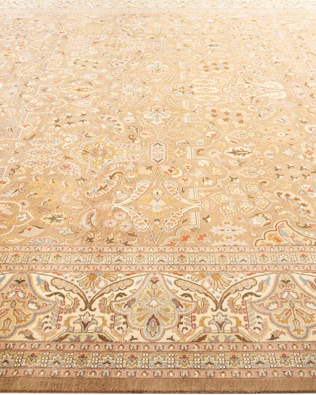 One-Of-A-Kind Hand Knotted Oriental Mogul Beige Area Rug 8' 3
