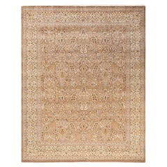 Handgeknüpfter orientalischer Mogul-Teppich in Beige, 8' 3" x 10' 4" in Beige, Unikat