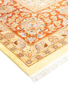 One-of-a-Kind Hand Knotted Oriental Mogul Beige Area Rug 9' 3" x 12' 4"