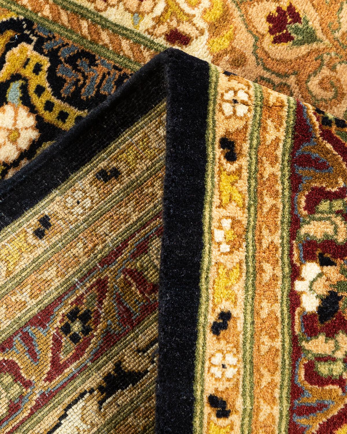 Wool One-of-a-kind Hand Knotted Oriental Mogul Black Area Rug For Sale