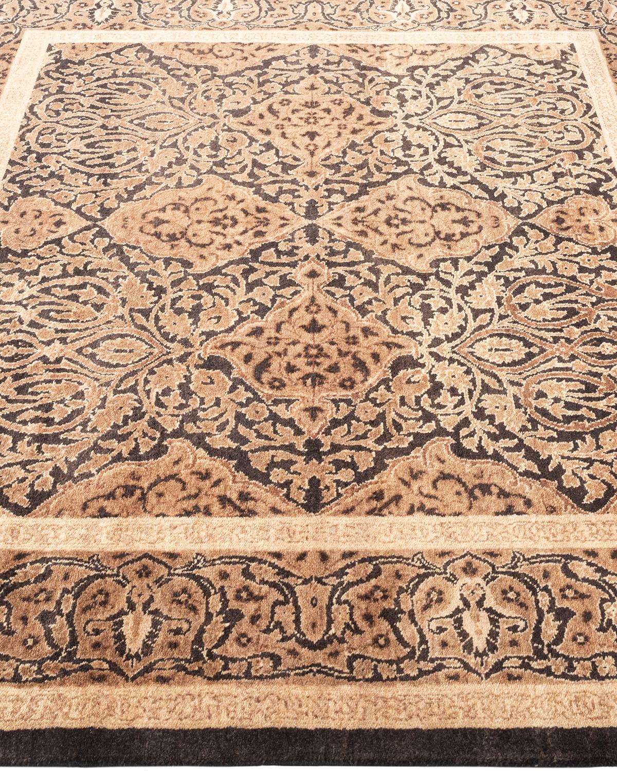 Handgeknüpfter, schwarzer Oriental Mogul-Teppich, Unikat im Zustand „Neu“ im Angebot in Norwalk, CT