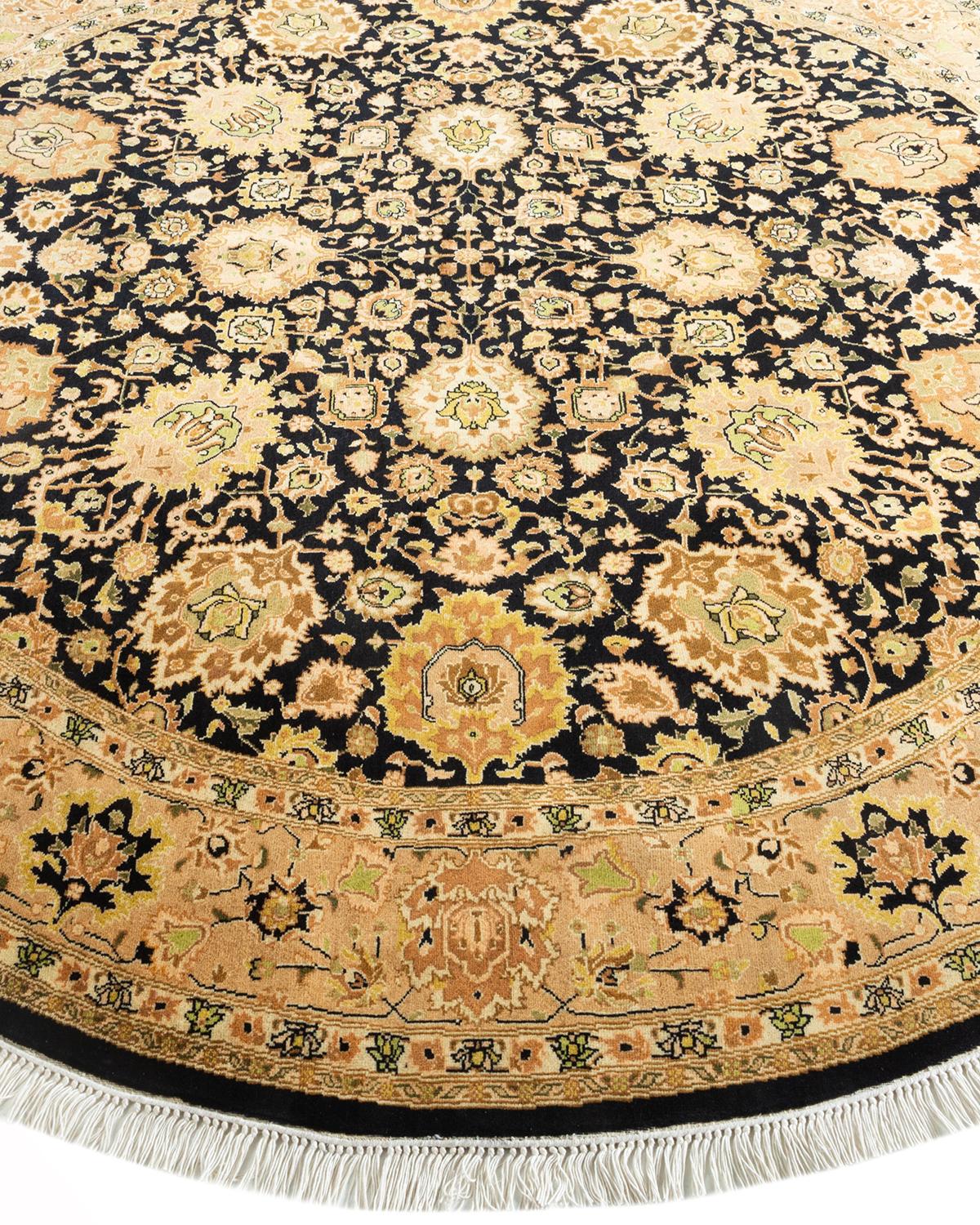 Tapis unique Oriental Mogul noir noué à la main, unique en son genre Neuf - En vente à Norwalk, CT