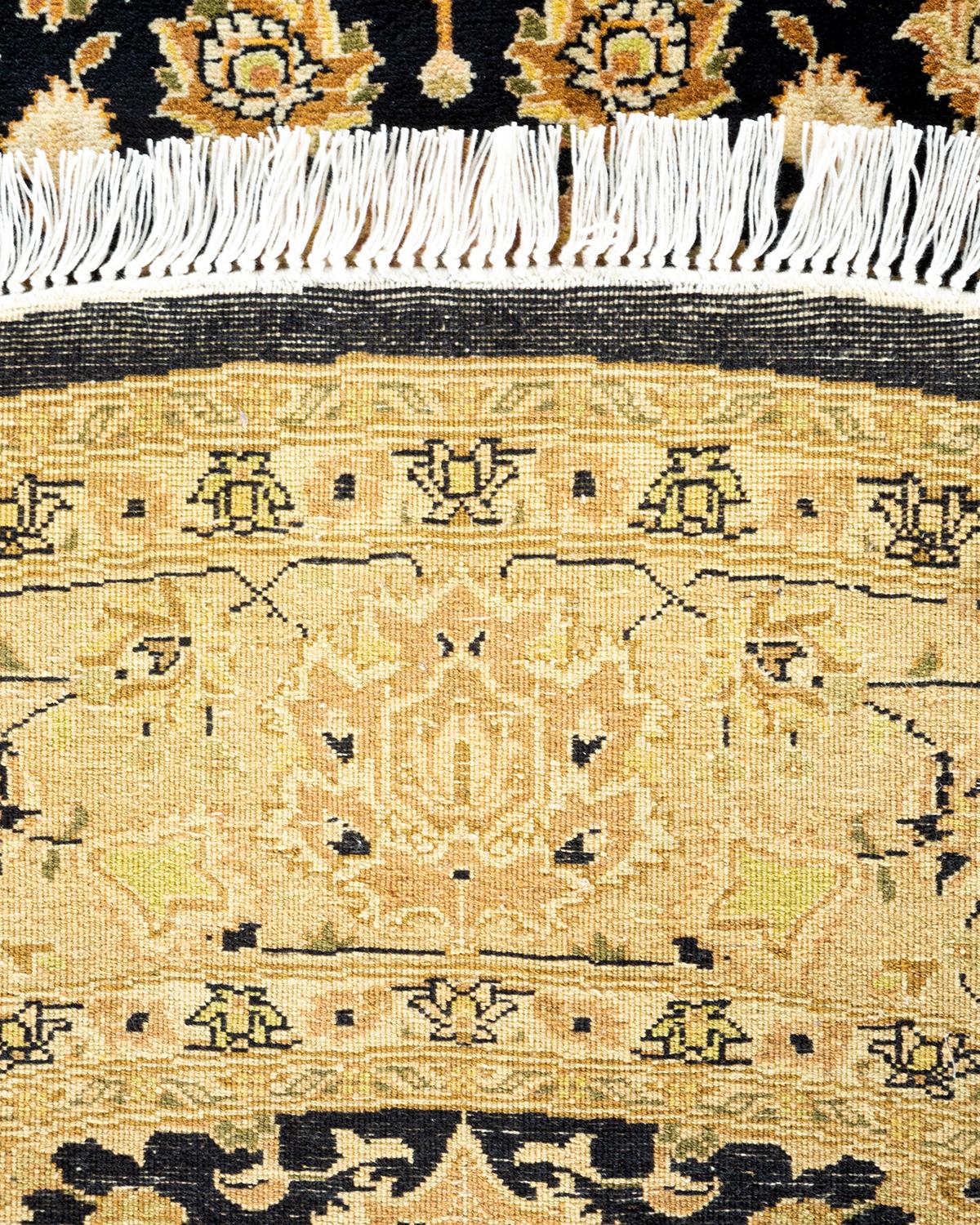 XXIe siècle et contemporain Tapis unique Oriental Mogul noir noué à la main, unique en son genre en vente
