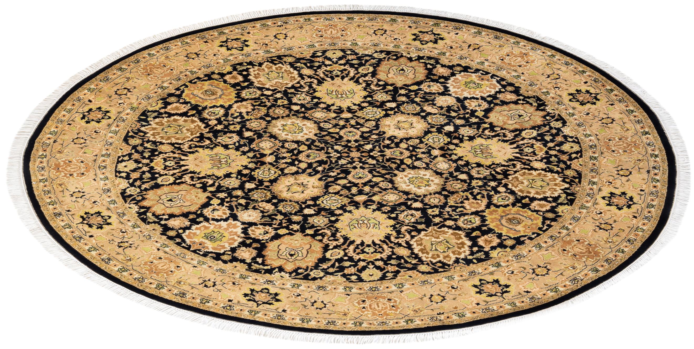 Tapis unique Oriental Mogul noir noué à la main, unique en son genre en vente 2
