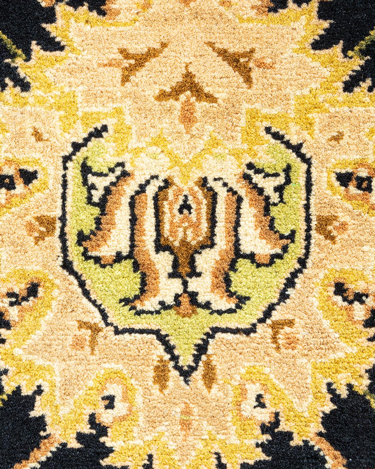 Pakistanais Tapis unique Oriental Mogul noir noué à la main, unique en son genre en vente