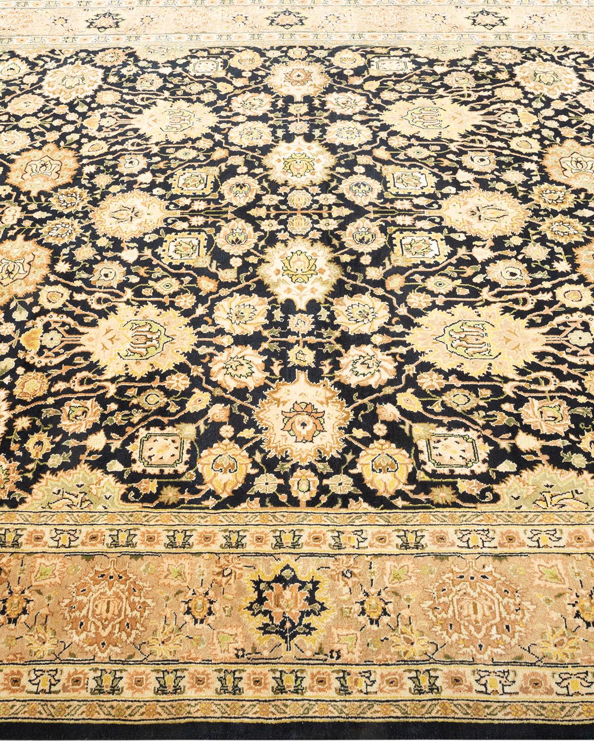 Tapis unique Oriental Mogul noir noué à la main, unique en son genre Neuf - En vente à Norwalk, CT
