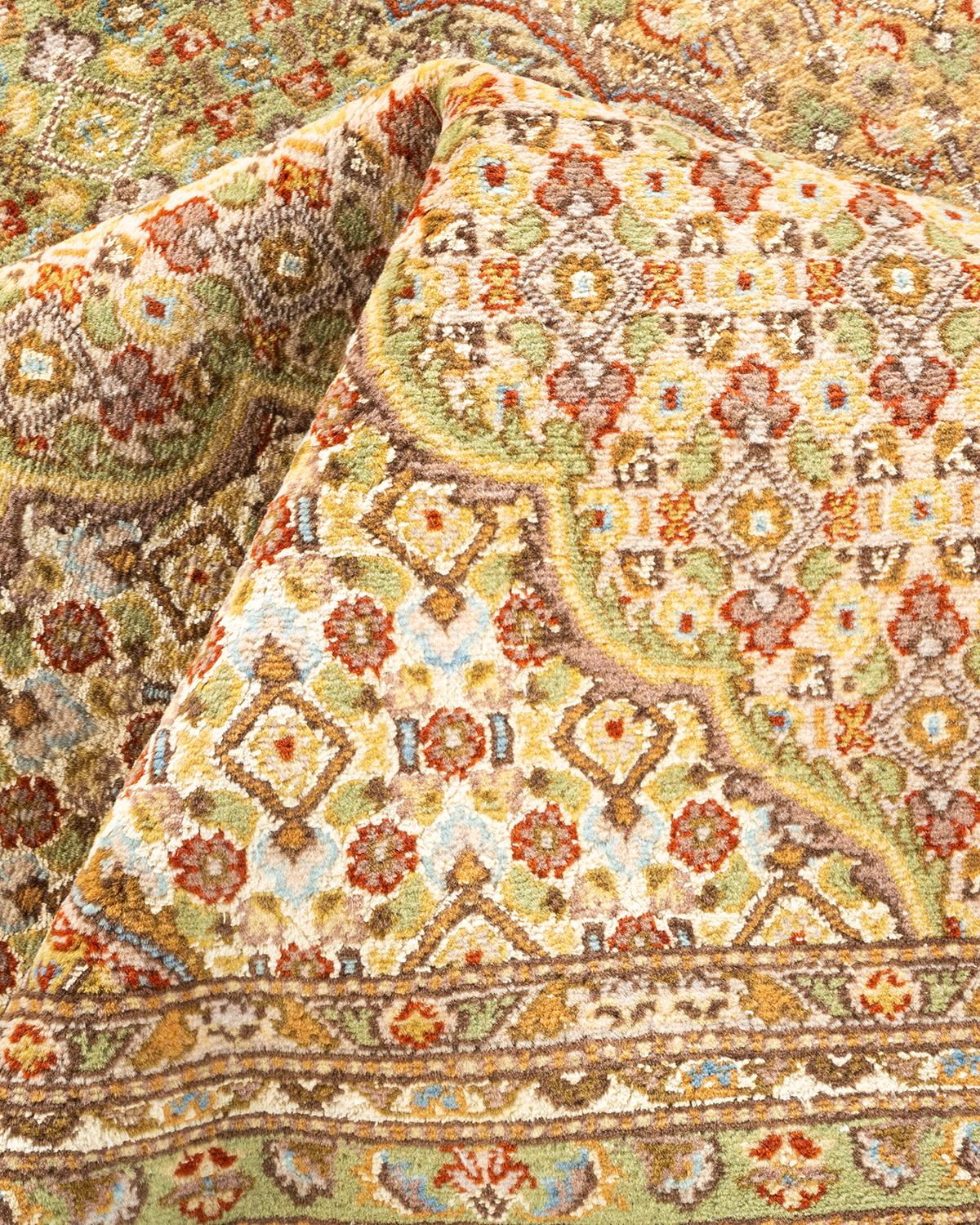 Tapis Oriental Mogul noir noué à la main, unique en son genre en vente 1