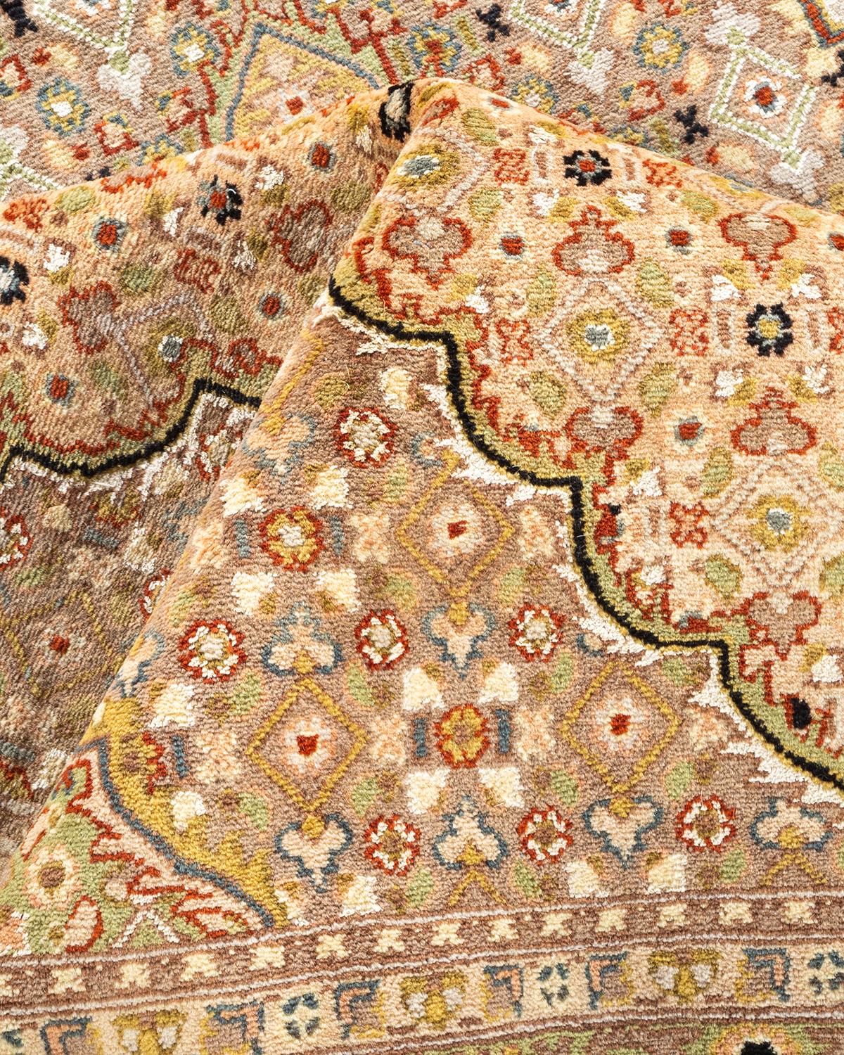 One-of-a-kind Hand Knotted Oriental Mogul Black Area Rug For Sale 1