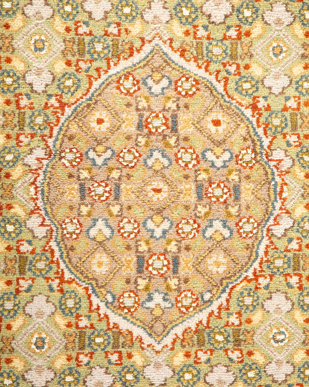 Handgeknüpfter, schwarzer Oriental Mogul-Teppich, Unikat (Pakistanisch) im Angebot
