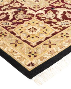 One-Of-A-Kind Hand Knotted Oriental Mogul Black Area Rug 9' 1" x 12' 4"