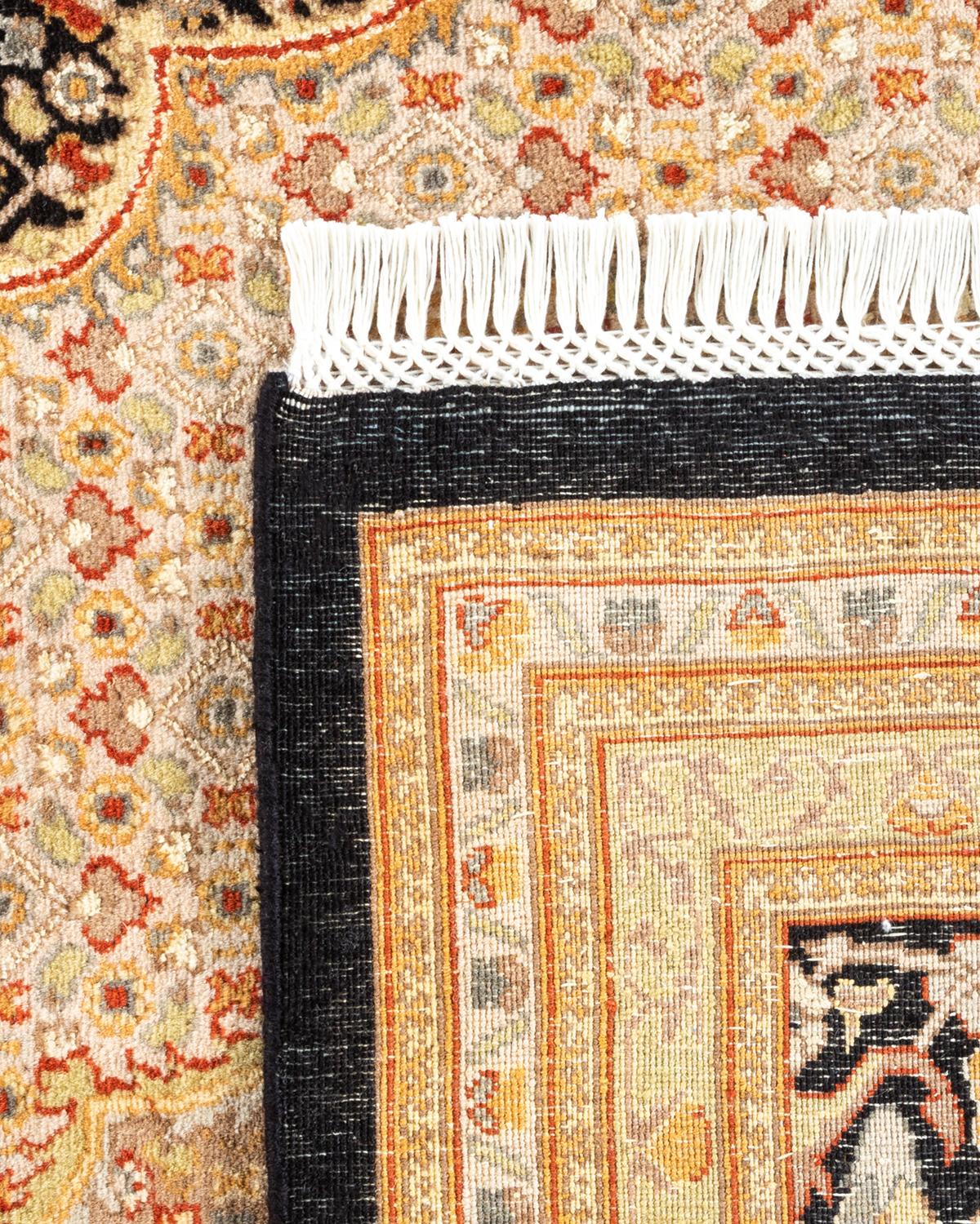 XXIe siècle et contemporain Tapis Oriental Mogul noir noué à la main, unique en son genre en vente