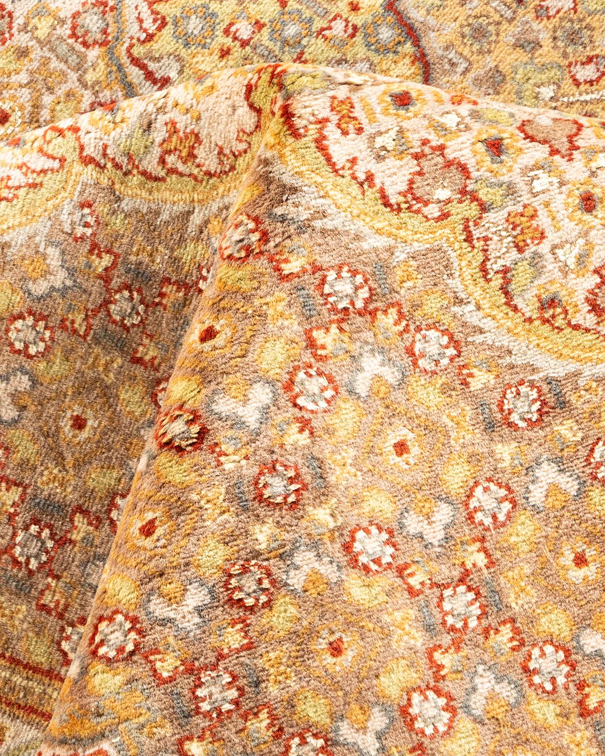 Tapis Oriental Mogul noir noué à la main, unique en son genre en vente 1