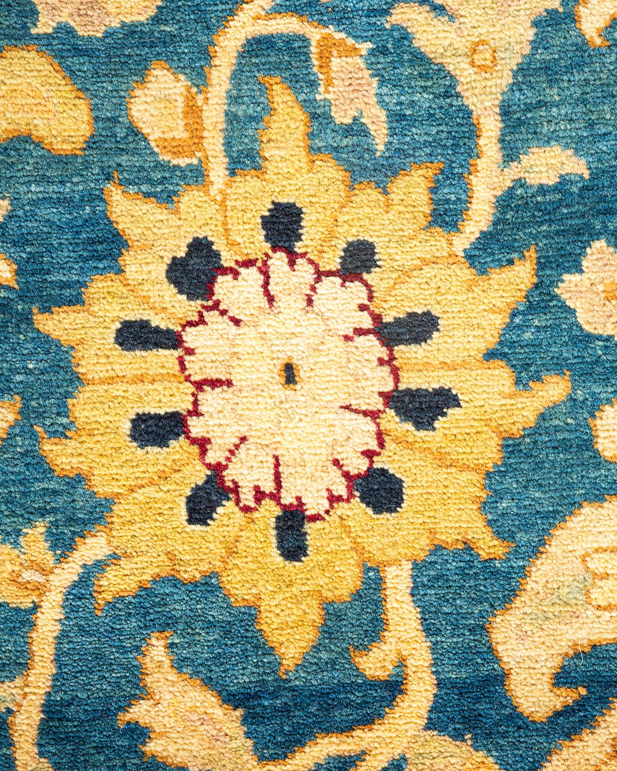 Tapis unique noué à la main Oriental Mogul bleu, unique en son genre Neuf - En vente à Norwalk, CT