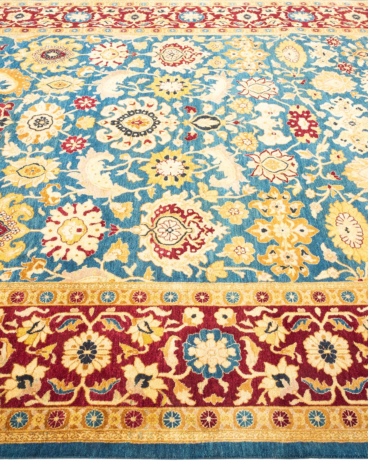 Handgeknüpfter orientalischer Mogulblauer Teppich, Unikat, Unikat im Zustand „Neu“ im Angebot in Norwalk, CT