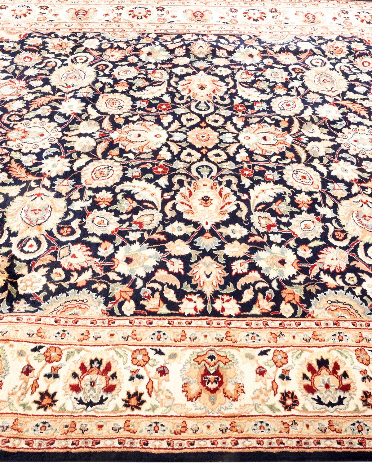 One-Of-A-Kind Hand Knotted Oriental Mogul Blue Area Rug In New Condition For Sale In Norwalk, CT