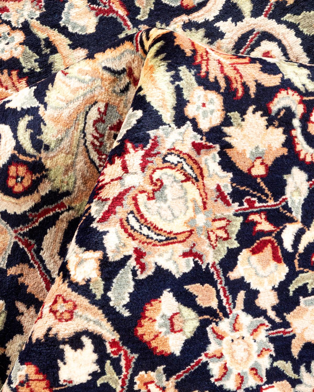 One-Of-A-Kind Hand Knotted Oriental Mogul Blue Area Rug For Sale 1